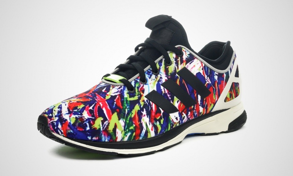 adidas zx flux femme multicolor print